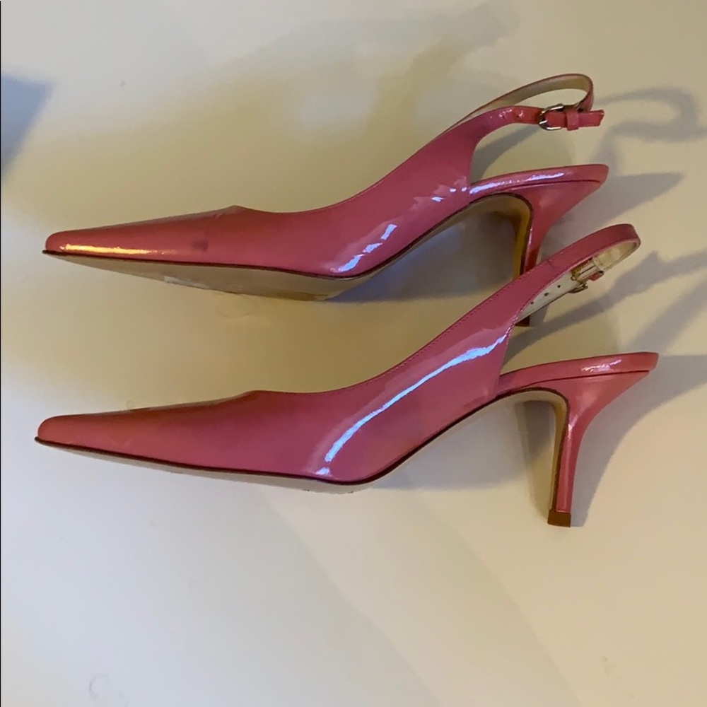 pink leather authentic Coach heels size 7.5 - Picture 4 of 5